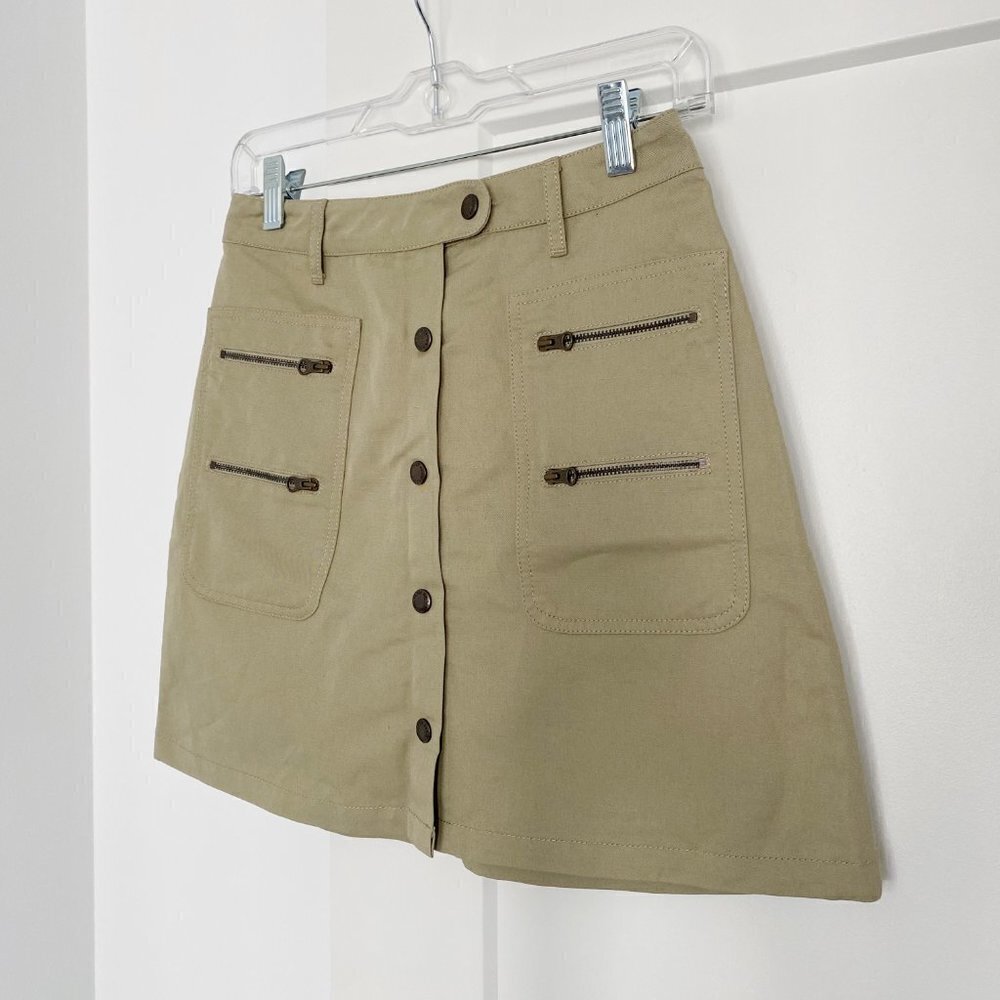 Maison Kitsune Parisian Cargo Khaki Mini Skirt 36 - Picture 3 of 5